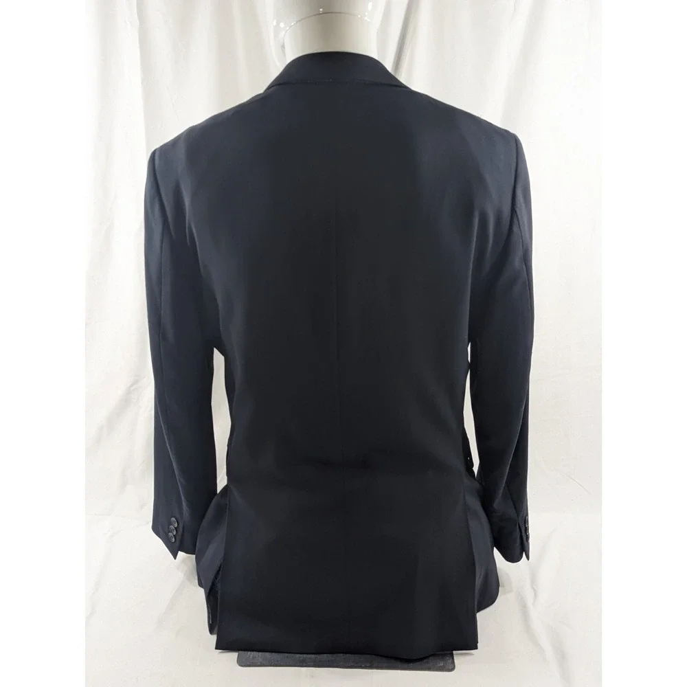 Banana Republic Sport Coat 42R Slim‎ Fit Cerruti Wool Navy Crosshatch Blazer